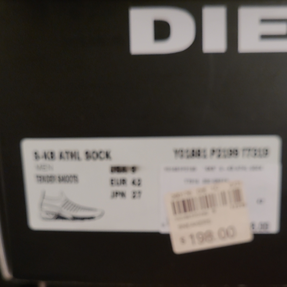 Diesel Mens S-KB Athletic Sock Sneakers Size 9 Green - Picture 7 of 7